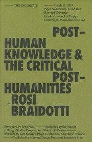 POSTHUMAN KNOWLEDGE & THE CRITICAL POSTHUMANITIES